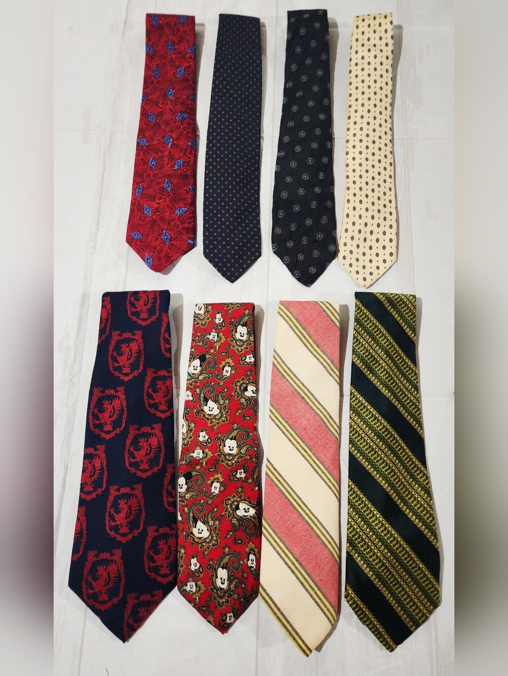 Vintage Lot of 8 Men's Ties Robert Talbott  Polo Ralph Lauren Disney